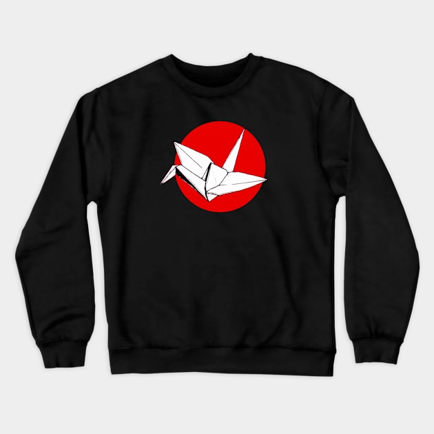 Origami Crane Crewneck Sweatshirt by Rizal Rog Art